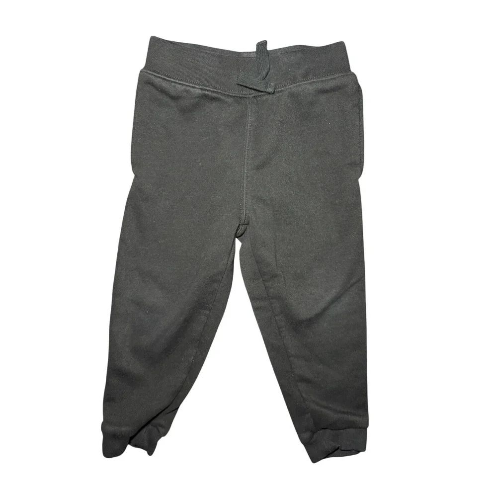 The Childrens Place Jogger Pants Boys 3T Black Fleece Lined Drawstring Sweats